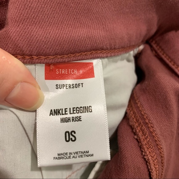 Maroon Embroidered Ankle Legging Jeans - Picture 5 of 6